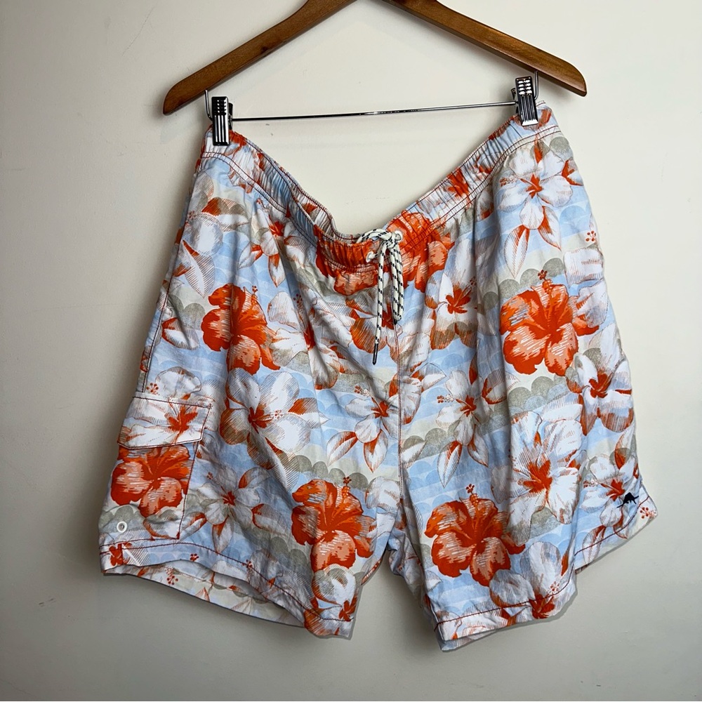 Tommy Bahama Relax Men Floral Swim Trunks Naples Hibiscus Terrace Orange Jupiter
